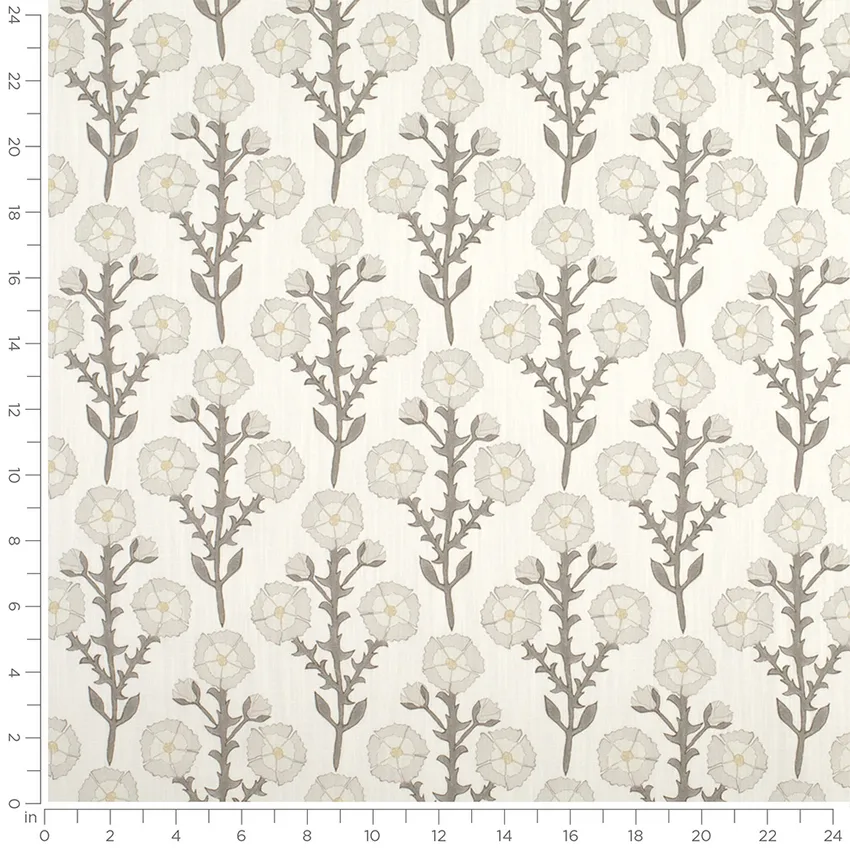 Fiona Taupe Grey & Silver and Neutral Abstract & Geometric Linen & Linen Looks Drapery and Upholstery Fabric by the Yard — Scale in inches