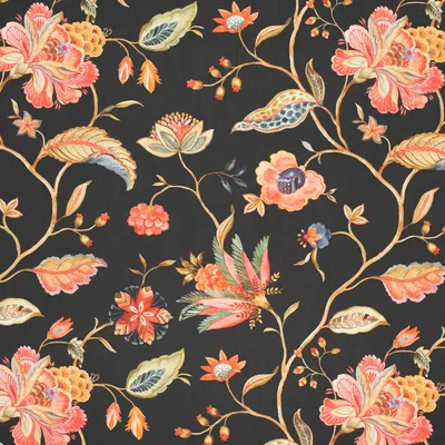KP440 Florence Raven Drapery and Upholstery Fabric by the yard