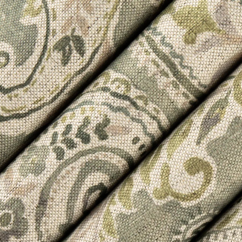 Geneva Willow Green Paisley Prints Upholstery Fabric by the Yard — Upholstery Fabric