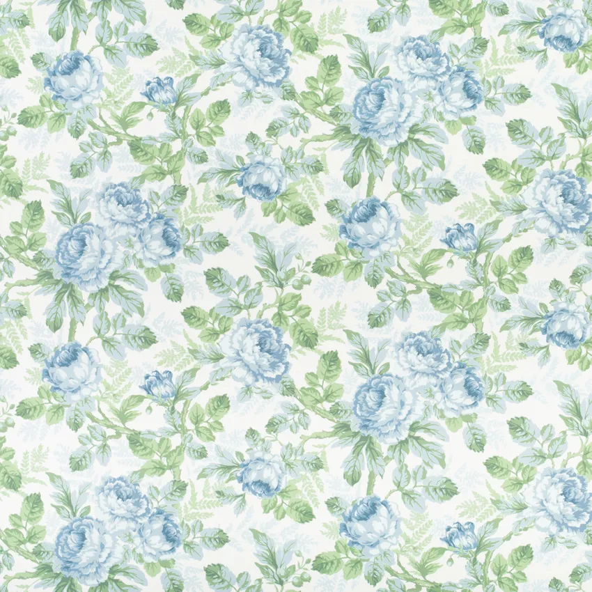Genevieve Stream Blue Floral Prints Drapery and Upholstery Fabric by the Yard