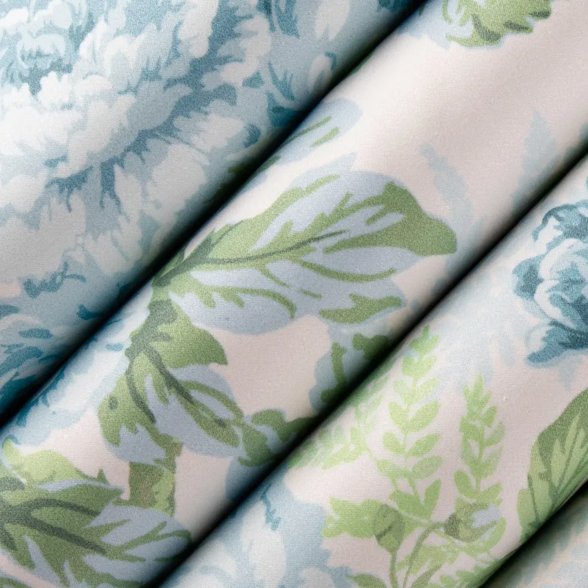 Genevieve Stream Blue Floral Prints Drapery and Upholstery Fabric by the Yard — Upholstery and Drapery Fabric