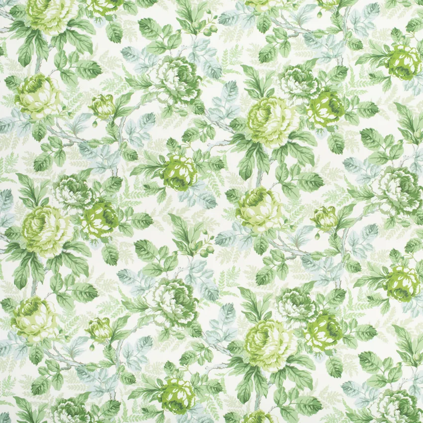 Genevieve Meadow Green Floral Prints Drapery and Upholstery Fabric by the Yard