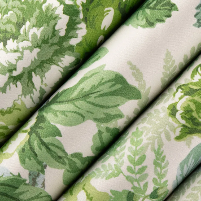 Genevieve Meadow Green Floral Prints Drapery and Upholstery Fabric by the Yard — Upholstery and Drapery Fabric