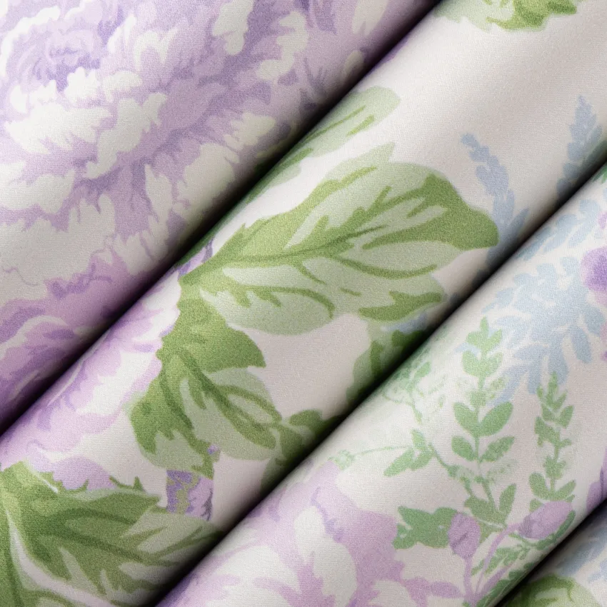 Genevieve Lilac Purple Floral Prints Drapery and Upholstery Fabric by the Yard — Upholstery and Drapery Fabric