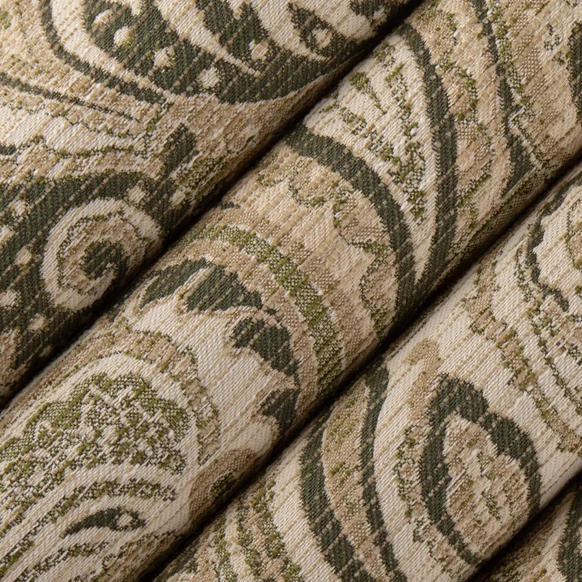 Georgette Garden Green Paisley Woven Patterns Upholstery Fabric by the Yard — Upholstery Fabric
