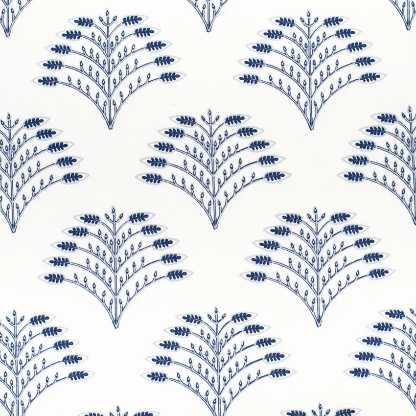 Giselle Royal Blue Abstract & Geometric Embroidery Drapery Fabric by the Yard