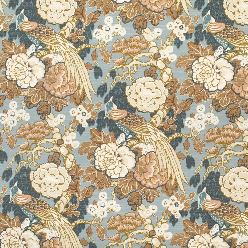 Gloria Cornflower Blue Abstract & Geometric Prints Drapery and Upholstery Fabric by the Yard