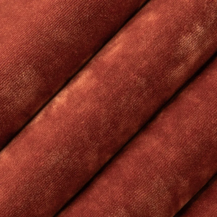 Hawkins Brick Orange & Rust and Red & Burgundy Plain & Solid Velvet Upholstery Fabric by the Yard — Upholstery Fabric