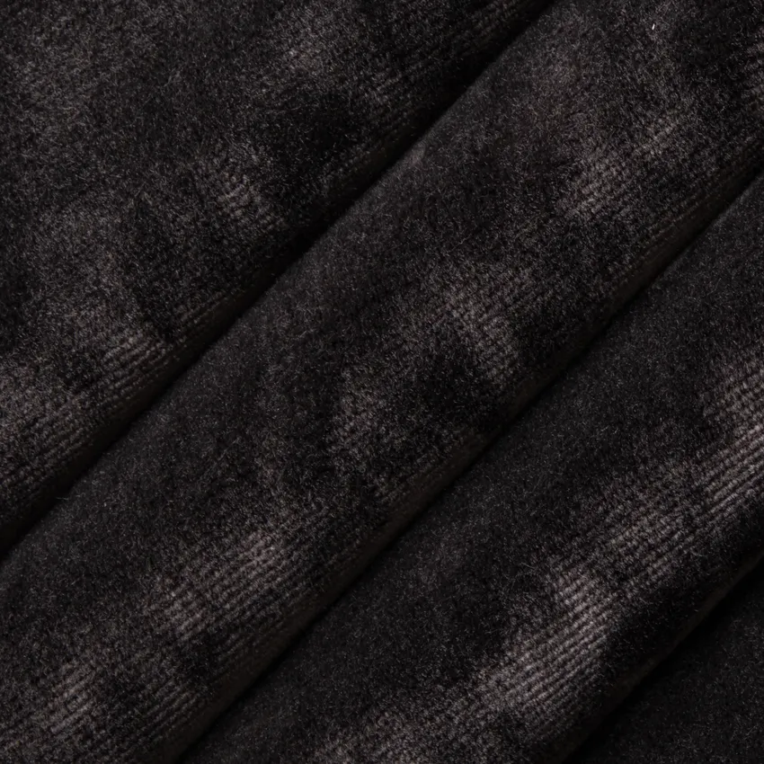 Hawkins Eclipse Black Plain & Solid Velvet Upholstery Fabric by the Yard — Upholstery Fabric