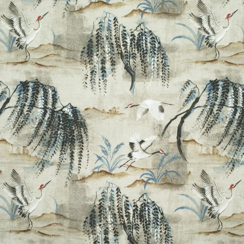 Joni Lapis Blue Abstract & Geometric Prints Drapery and Upholstery Fabric by the Yard