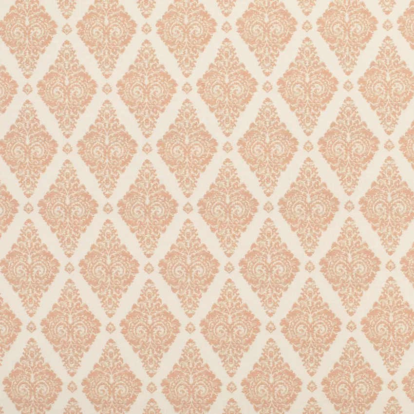 Josephine Salmon Coral & Peach Damask Prints Drapery and Upholstery Fabric by the Yard