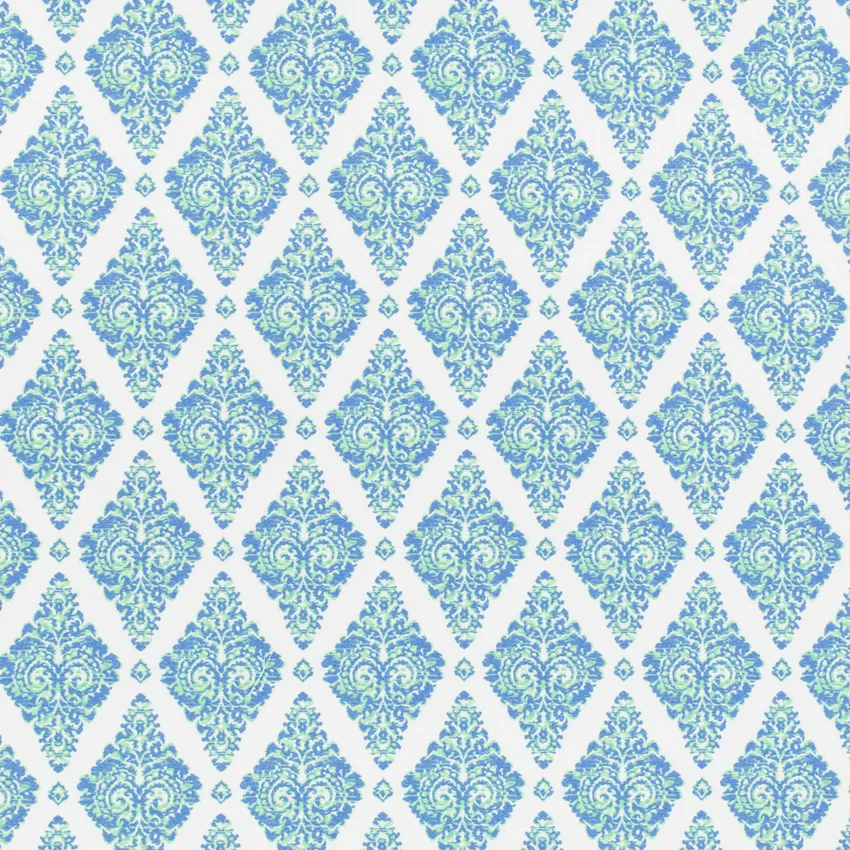 Josephine Lagoon Blue Damask Prints Drapery and Upholstery Fabric by the Yard