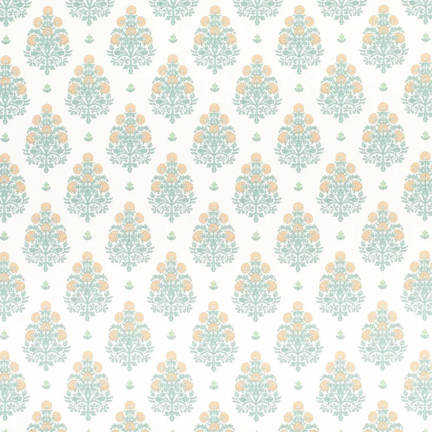 Julia Mist Aqua & Teal Floral Prints Drapery and Upholstery Fabric by the Yard
