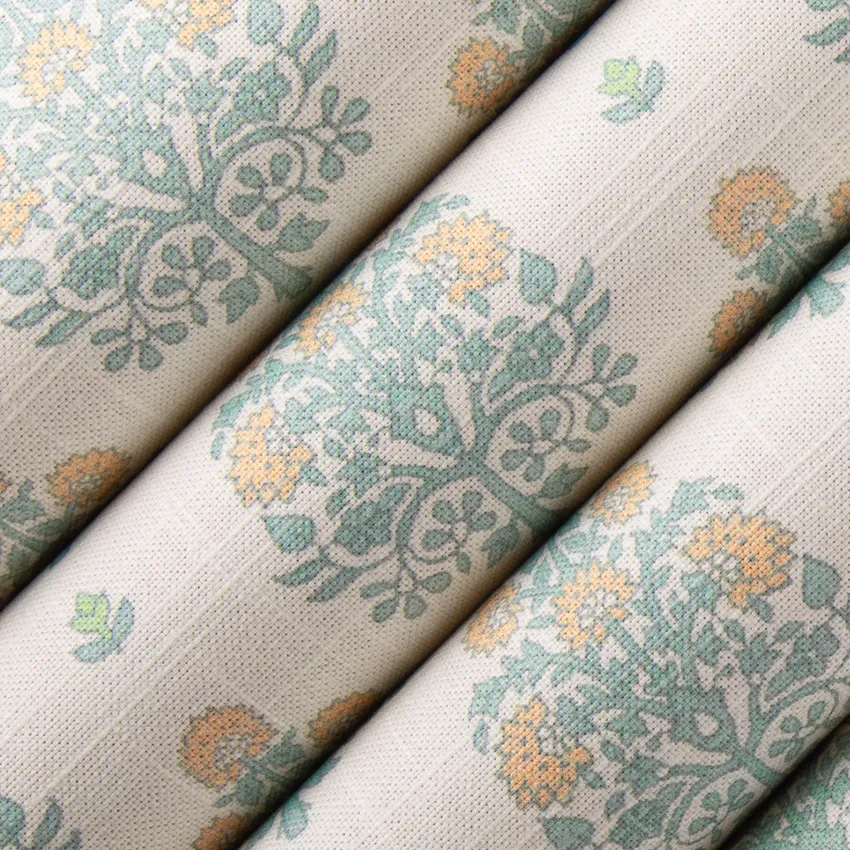 Julia Mist Aqua & Teal Floral Prints Drapery and Upholstery Fabric by the Yard — Upholstery and Drapery Fabric