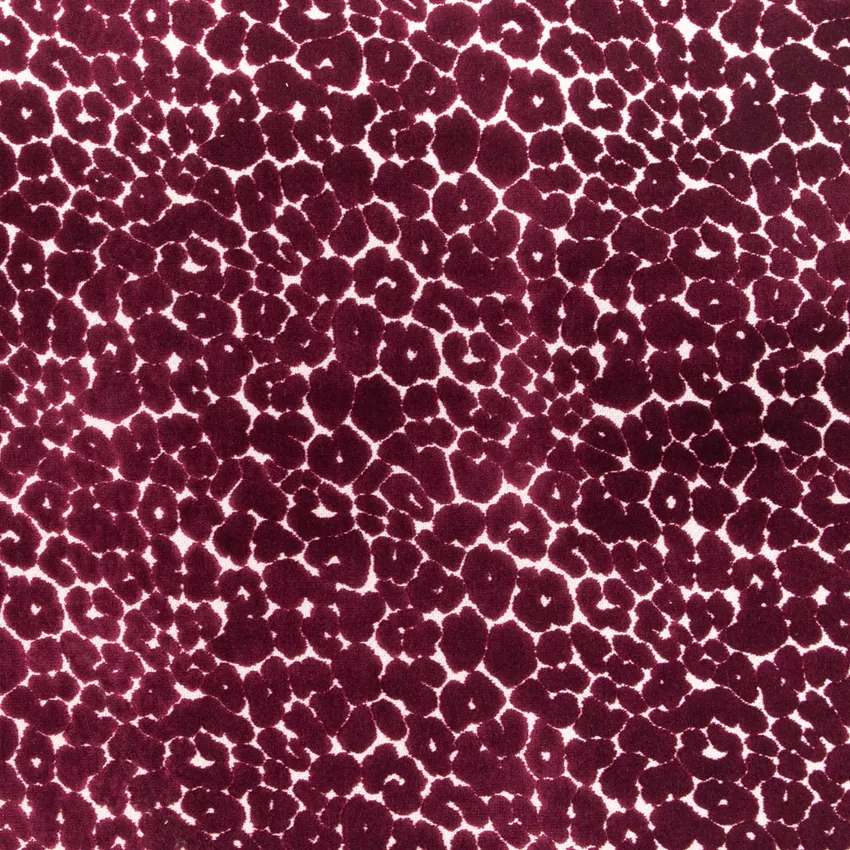Juno Wine Red & Burgundy Abstract & Geometric Velvet Upholstery Fabric by the Yard