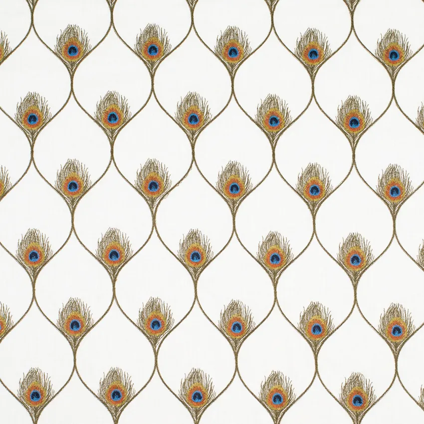 Kingston Olive Gold & Yellow and Green Abstract & Geometric Embroidery Drapery and Upholstery Fabric by the Yard