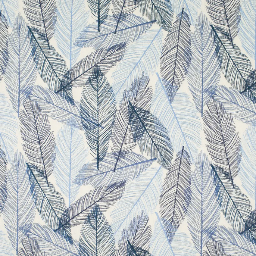Lani Blue Abstract & Geometric Embroidery Drapery and Upholstery Fabric by the Yard