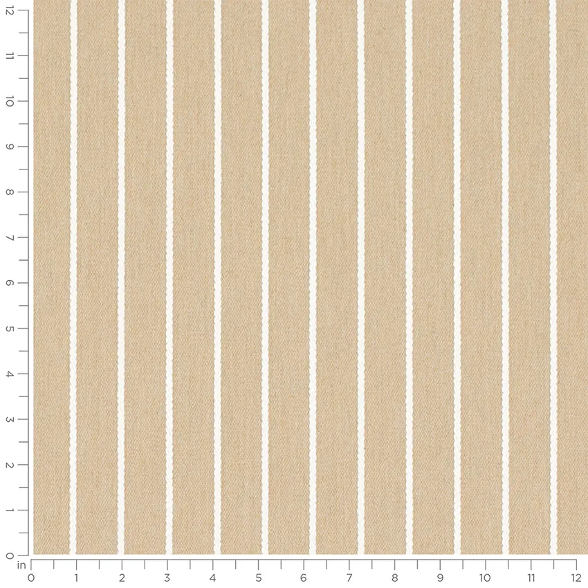 Lawrence Beige Neutral Stripe Woven Patterns Drapery and Upholstery Fabric by the Yard — Scale in inches