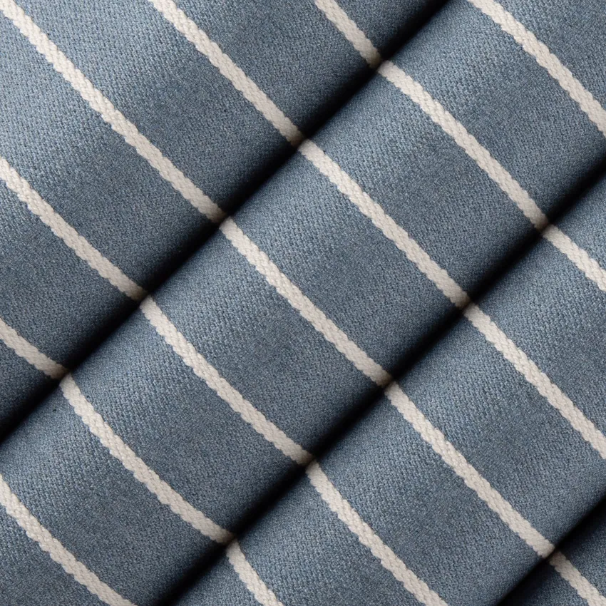 Lawrence Haze Blue Stripe Woven Patterns Drapery and Upholstery Fabric by the Yard — Upholstery and Drapery Fabric
