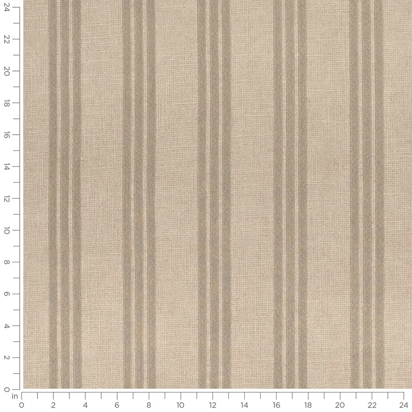 Lennox Dove Neutral Stripe Linen & Linen Looks Drapery and Upholstery Fabric by the Yard — Scale in inches