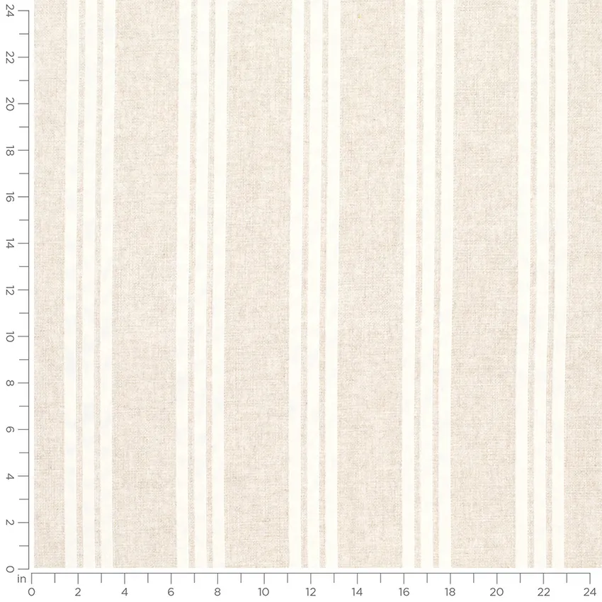 Lennox Moonlight Neutral Stripe Linen & Linen Looks Drapery and Upholstery Fabric by the Yard — Scale in inches