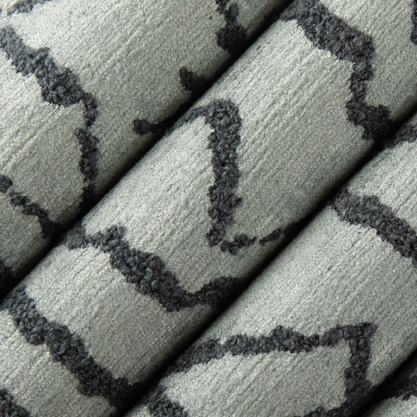 Lenora Pool Blue Abstract & Geometric Chenille Upholstery Fabric by the Yard — Upholstery Fabric