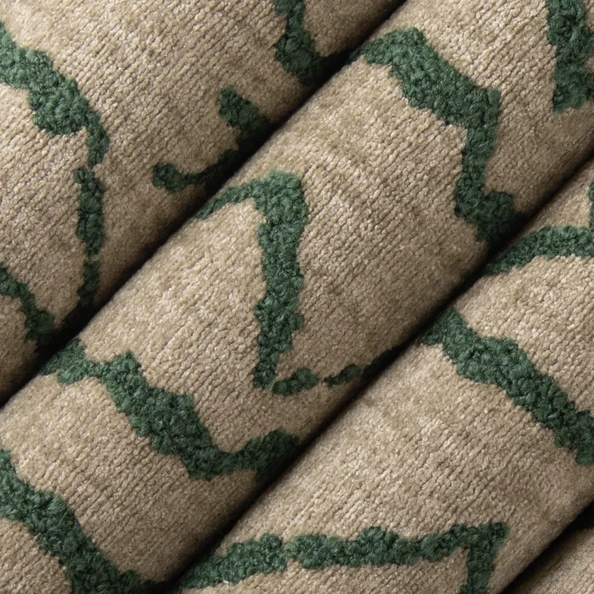 Lenora Spruce Green Abstract & Geometric Chenille Upholstery Fabric by the Yard — Upholstery Fabric