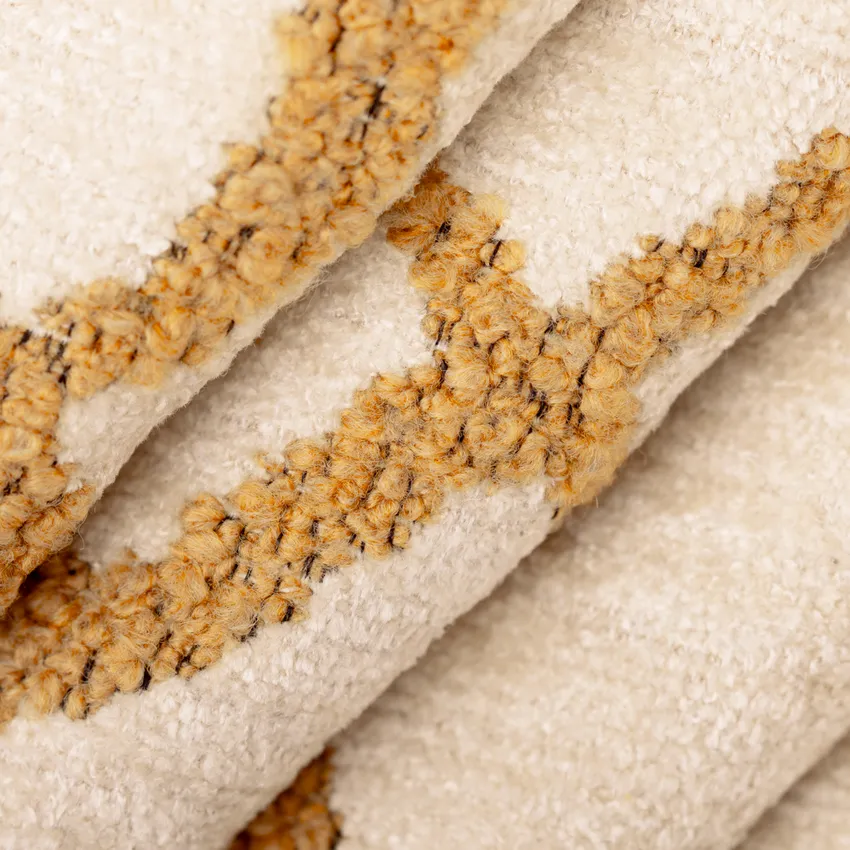 Lenora Cornsilk Gold & Yellow Abstract & Geometric Chenille Upholstery Fabric by the Yard — Upholstery Fabric