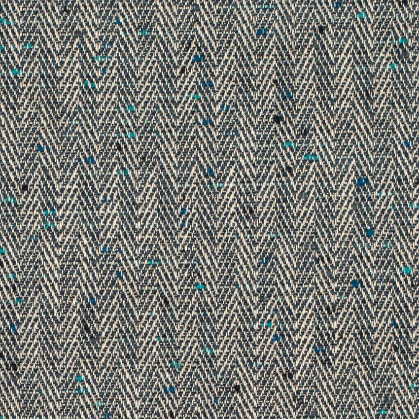 Lucy Nautic Blue Herringbone & Chevron Linen & Linen Looks Upholstery Fabric by the Yard