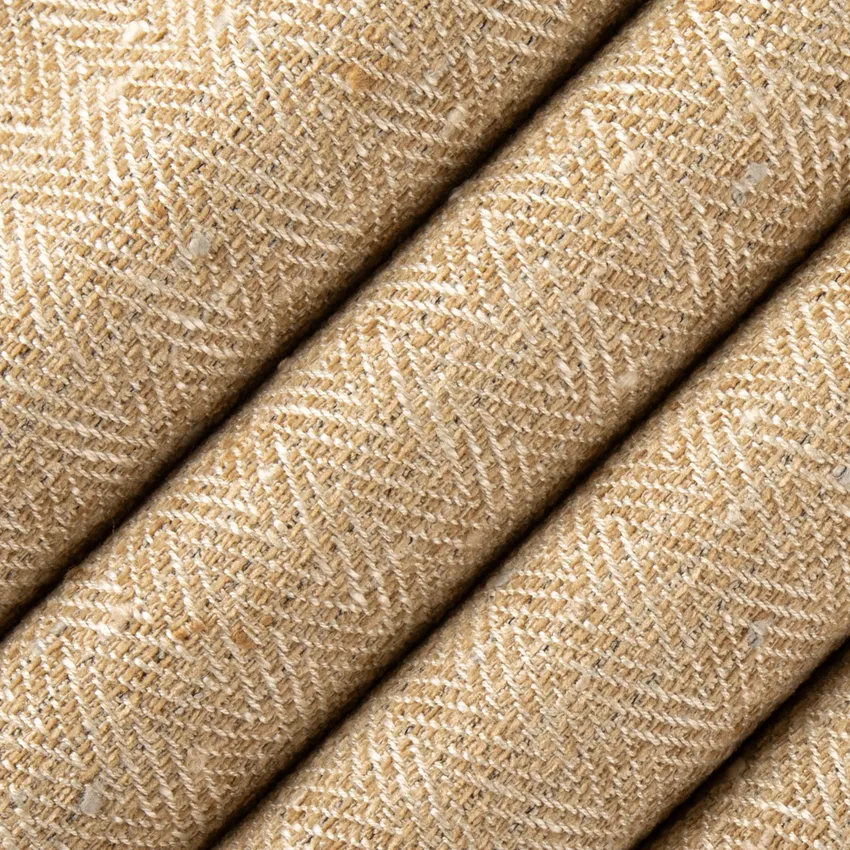 Lucy Acorn Neutral Herringbone & Chevron Linen & Linen Looks Upholstery Fabric by the Yard — Upholstery Fabric