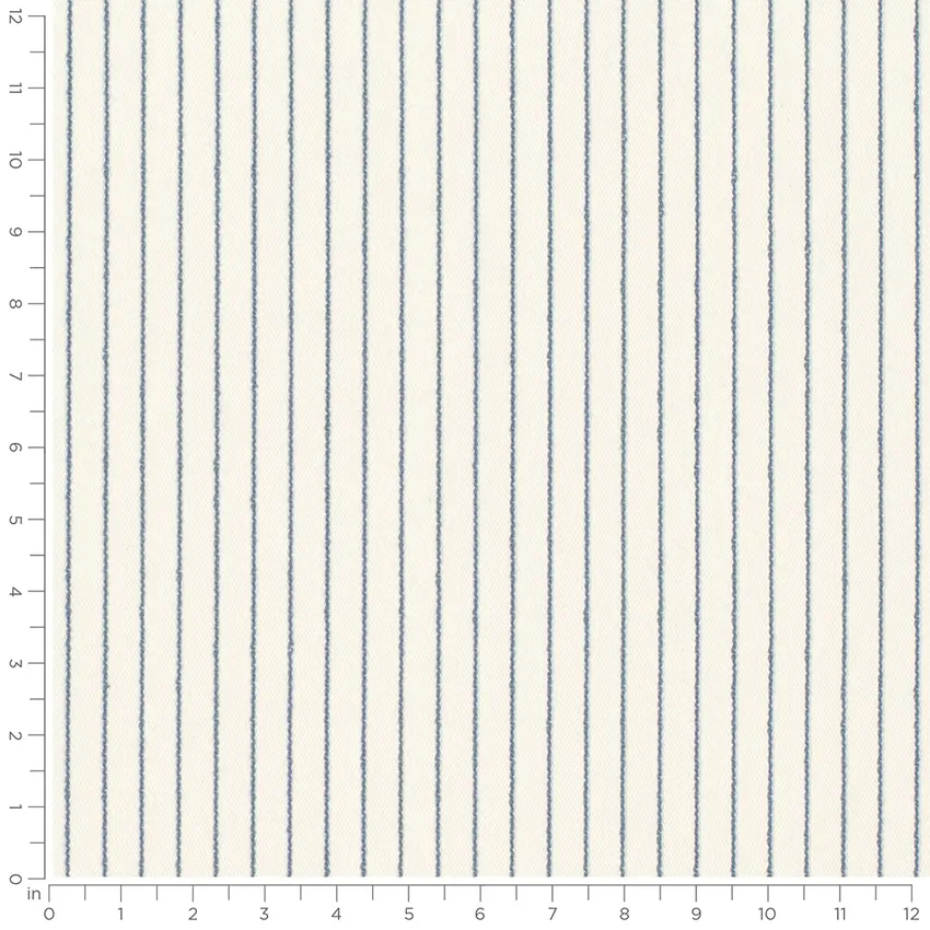 Malcolm Wedgewood Blue Stripe Woven Patterns Drapery and Upholstery Fabric by the Yard — Scale in inches