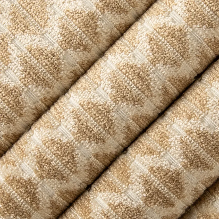 Marathon Fawn Neutral Abstract & Geometric Velvet Upholstery Fabric by the Yard — Upholstery Fabric