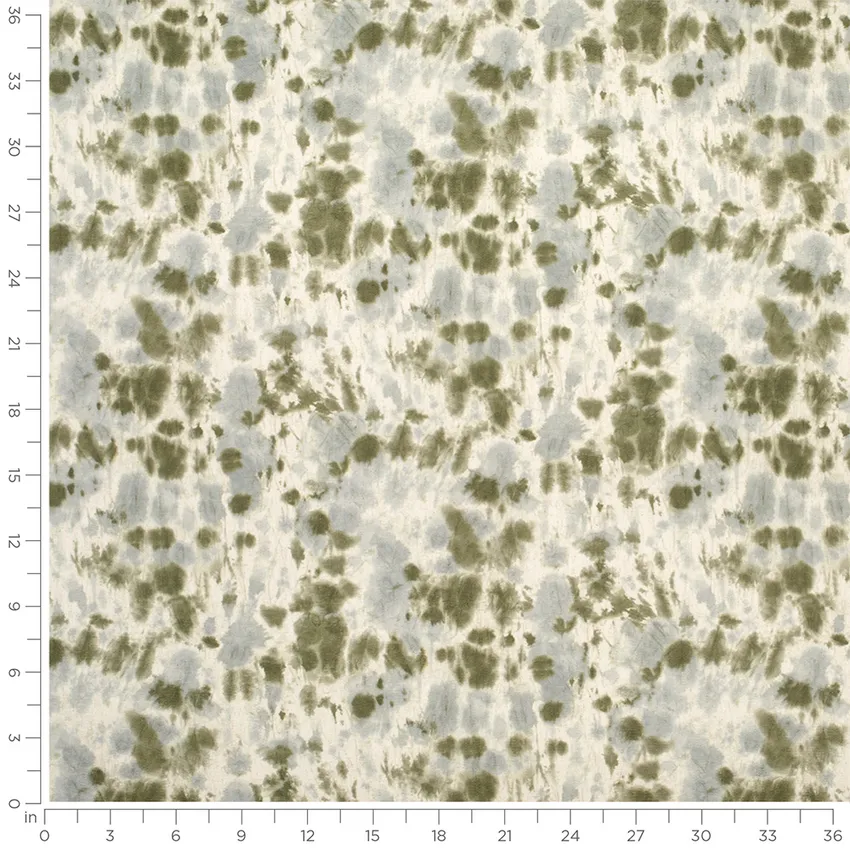 Marisol Kiwi Green Abstract & Geometric Linen & Linen Looks Drapery and Upholstery Fabric by the Yard — Scale in inches