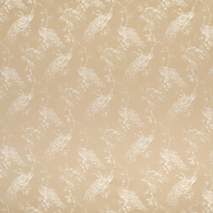 Medora Buff Neutral Birds Woven Patterns Drapery and Upholstery Fabric by the Yard