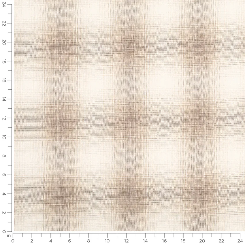 Megan Chestnut Brown and Neutral Abstract & Geometric Linen & Linen Looks Drapery and Upholstery Fabric by the Yard — Scale in inches