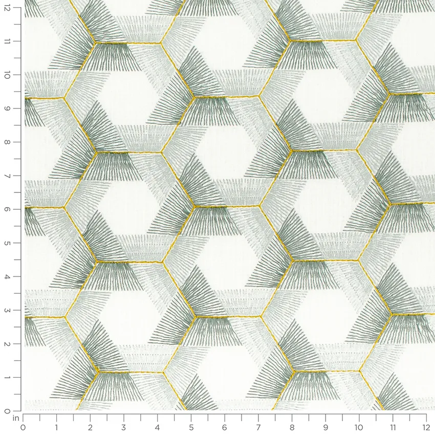 Melina Seaglass Green  Linen & Linen Looks Drapery Fabric by the Yard — Scale in inches
