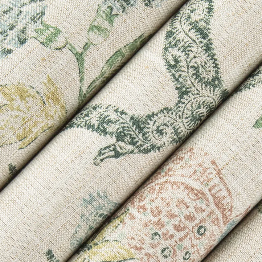 Mimi Herbal Green Floral Prints Drapery and Upholstery Fabric by the Yard — Upholstery and Drapery Fabric