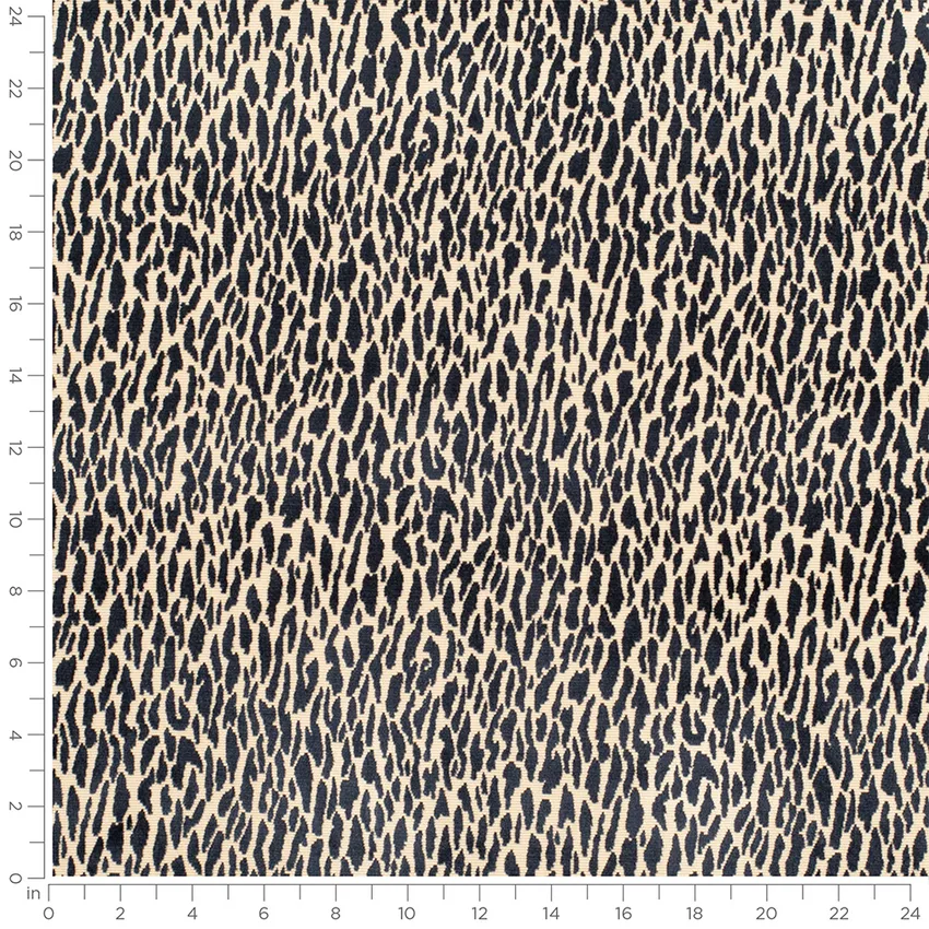 Nala Oxford Blue Abstract & Geometric Velvet Upholstery Fabric by the Yard — Scale in inches
