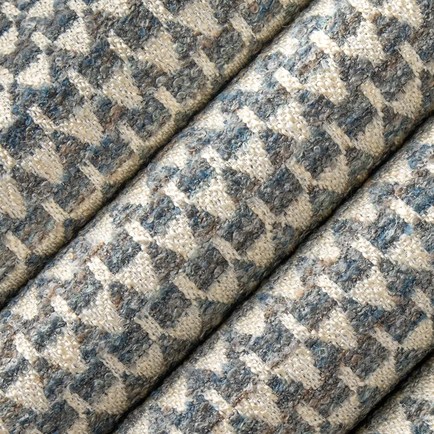 Neptune Uniform Blue Abstract & Geometric Linen & Linen Looks Upholstery Fabric by the Yard — Upholstery Fabric