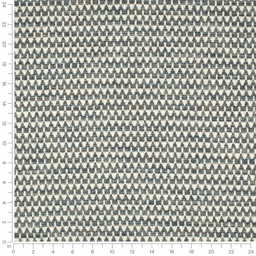 Neptune Uniform Blue Abstract & Geometric Linen & Linen Looks Upholstery Fabric by the Yard — Scale in inches