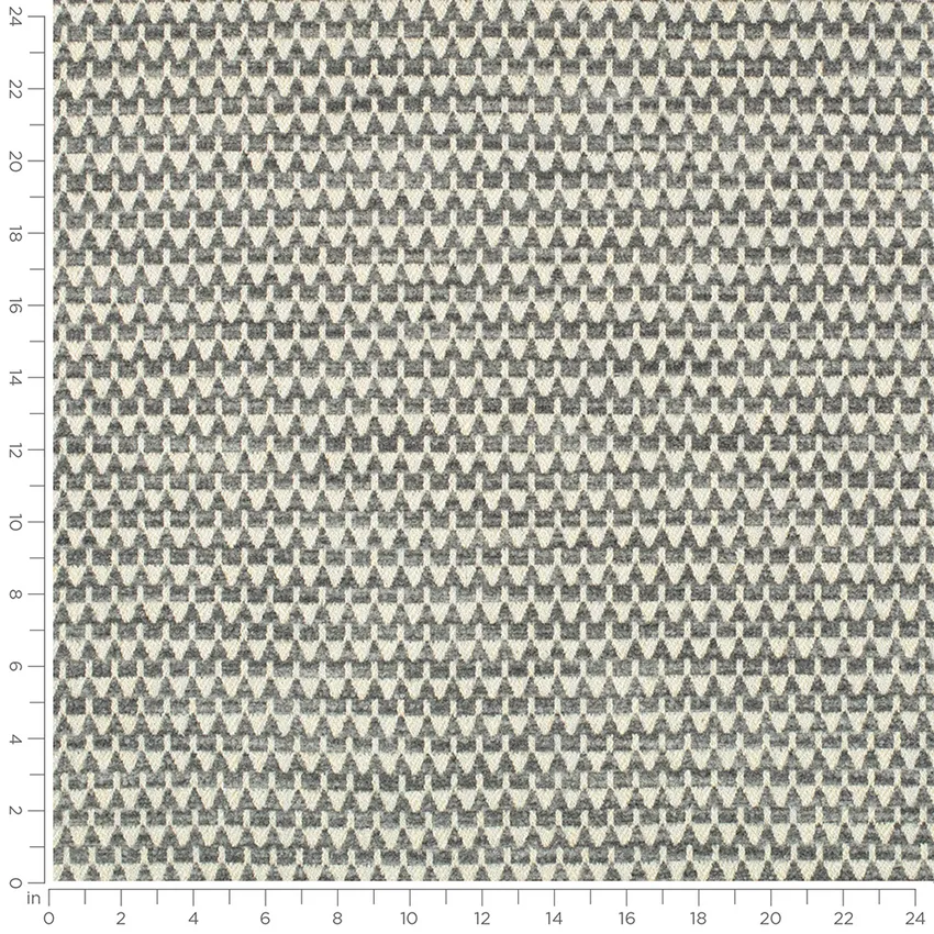 Neptune Pidgeon Grey & Silver Abstract & Geometric Linen & Linen Looks Upholstery Fabric by the Yard — Scale in inches