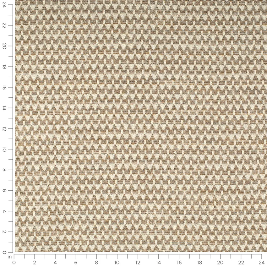 Neptune Driftwood Brown and Neutral Abstract & Geometric Linen & Linen Looks Upholstery Fabric by the Yard — Scale in inches