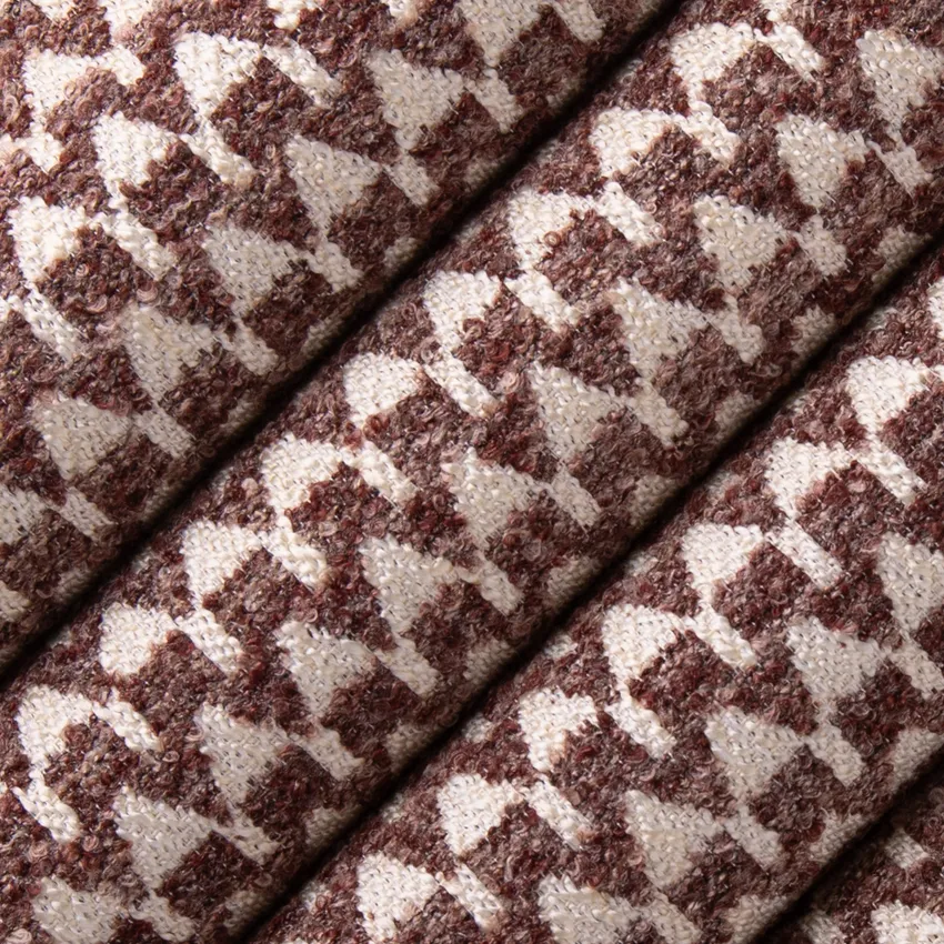 Neptune Raisin Brown and Purple Abstract & Geometric Linen & Linen Looks Upholstery Fabric by the Yard — Upholstery Fabric