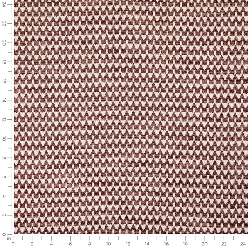 Neptune Raisin Brown and Purple Abstract & Geometric Linen & Linen Looks Upholstery Fabric by the Yard — Scale in inches
