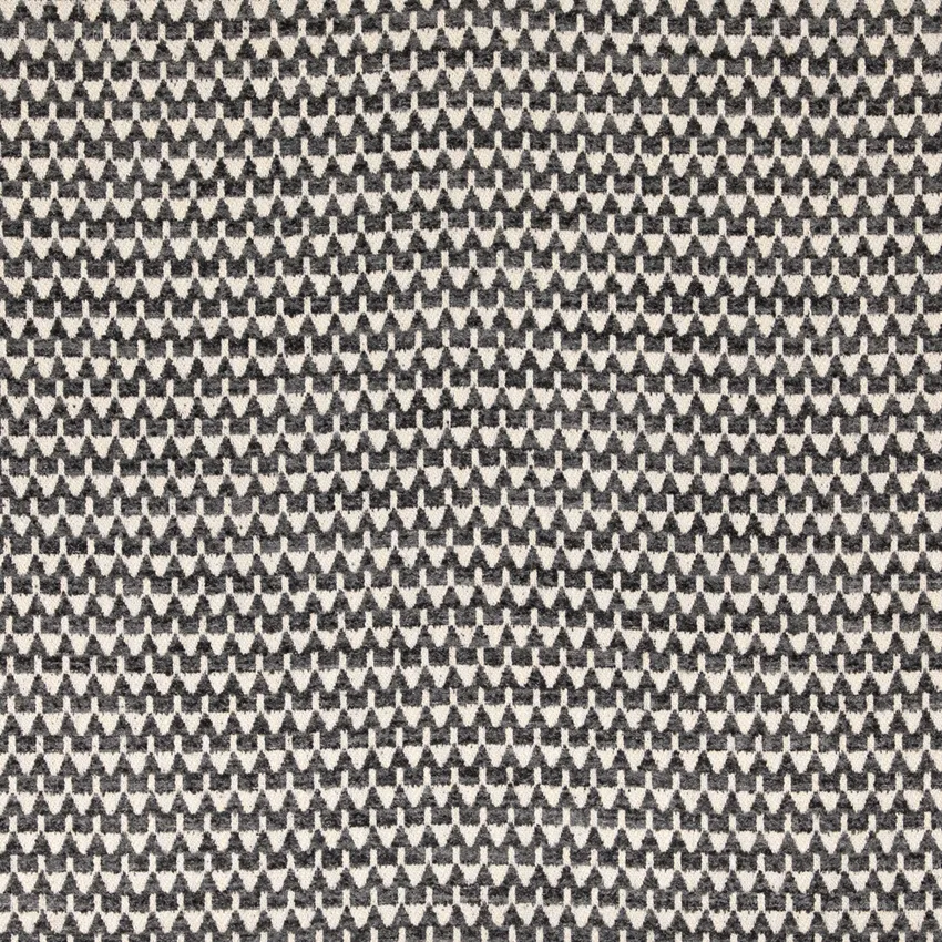Neptune Tuxedo Black and Grey & Silver Abstract & Geometric Linen & Linen Looks Upholstery Fabric by the Yard