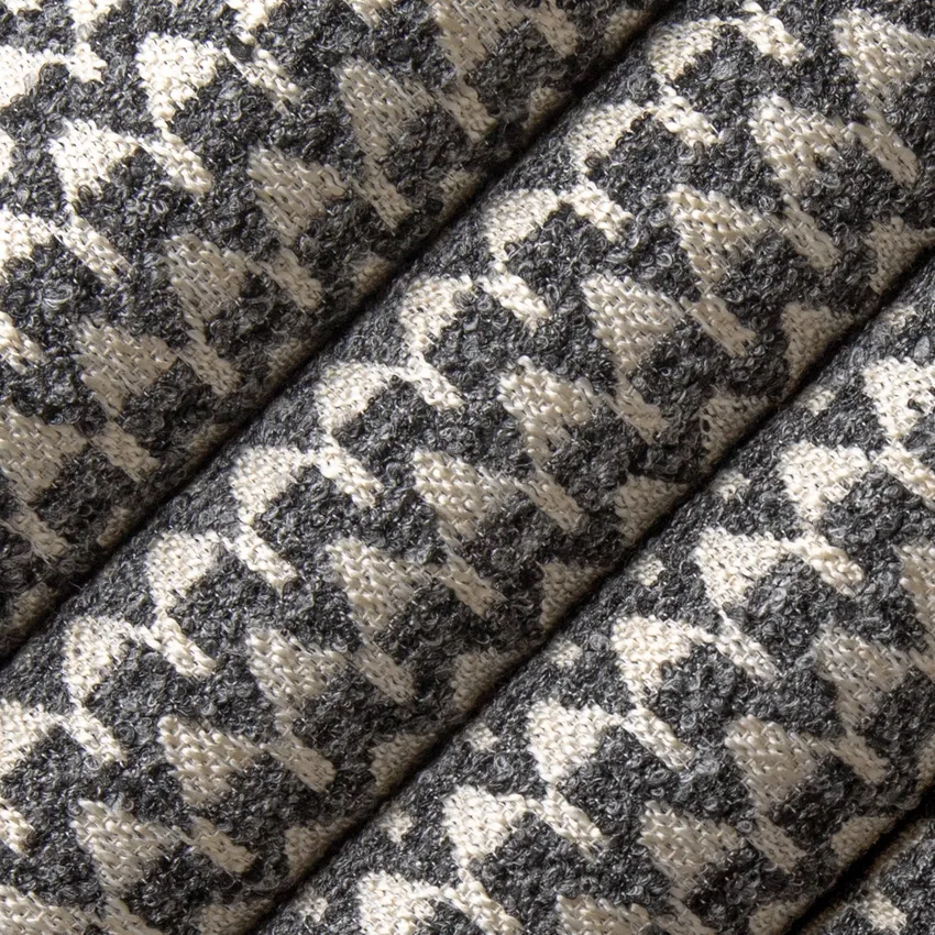 Neptune Tuxedo Black and Grey & Silver Abstract & Geometric Linen & Linen Looks Upholstery Fabric by the Yard — Upholstery Fabric