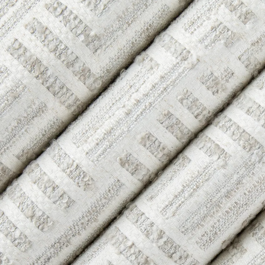 Newhaven Cloud Grey & Silver and Neutral Abstract & Geometric Boucle Upholstery Fabric by the Yard — Upholstery Fabric
