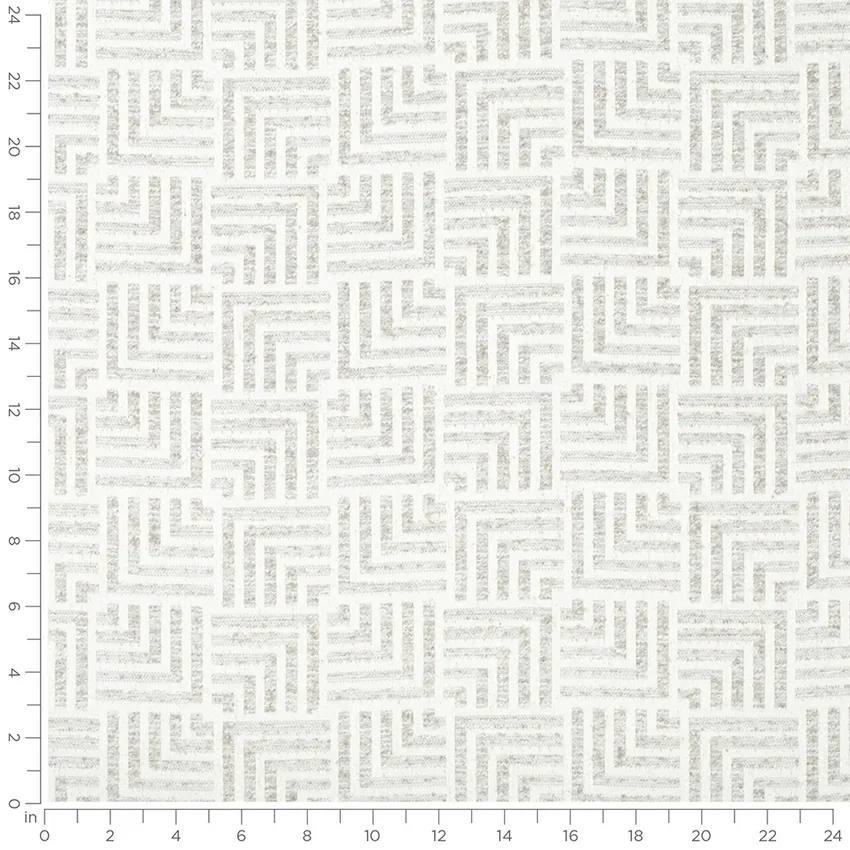 Newhaven Cloud Grey & Silver and Neutral Abstract & Geometric Boucle Upholstery Fabric by the Yard — Scale in inches
