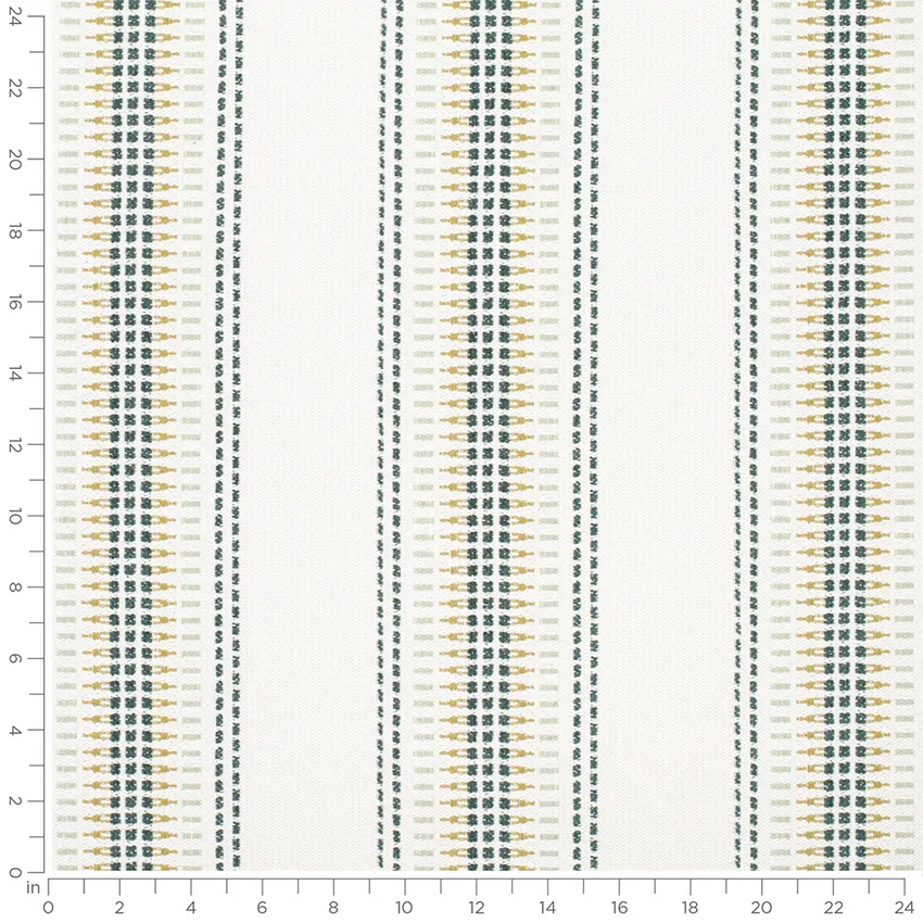 Nina Pear Green Stripe Woven Patterns Upholstery Fabric by the Yard — Scale in inches