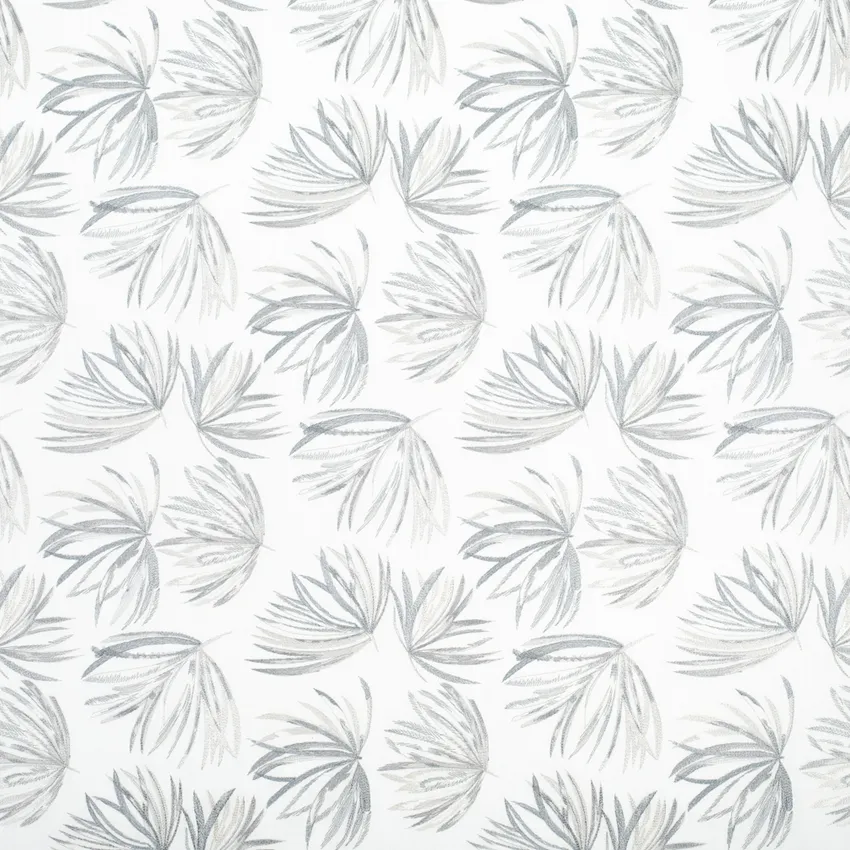 Noelle Platinum Grey & Silver Abstract & Geometric Embroidery Drapery and Upholstery Fabric by the Yard